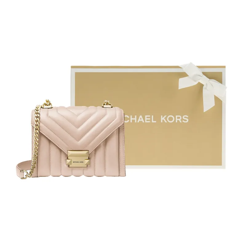 MICHAEL KORS Whitney Sheepskin Envelope Bag, Shoulder Bag, Crossbody Bag Trumpets Women's Nude Pink-8