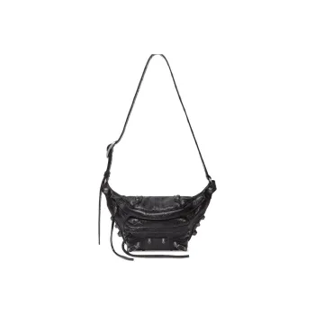 Balenciaga Leather Handbag Shoulder Bag Women's Black