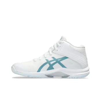Asics Lady Gelfairy 8 Cushioning, Slip Resistant, And Abrasion Resistant Mid Top Basketball Shoes Women's White Blue