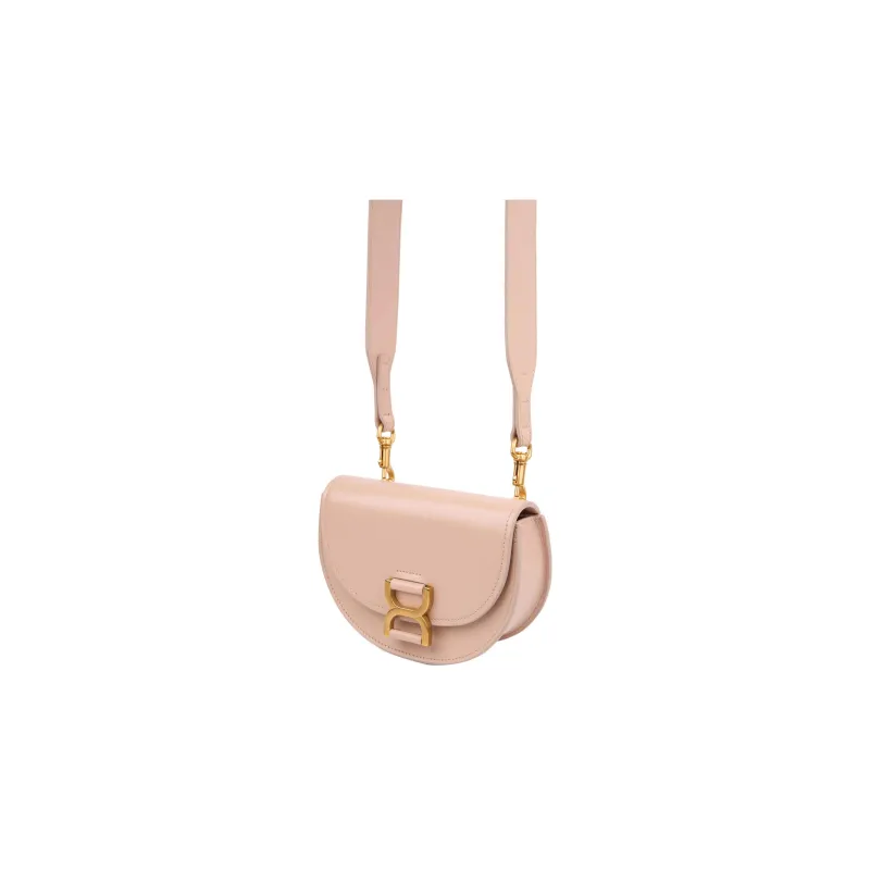 Chloe Marcie Smooth Calf Leather Flap Bag Shoulder Bag Crossbody Bag Mini Women's Pink-1