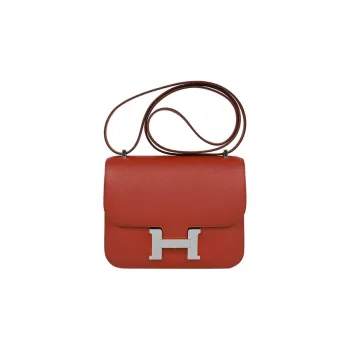 HERMES Constance Epsom Leather Shoulder Bag Crossbody Bag Mini Women's 5Q Rouge Venitien Dark Red