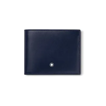 MONTBLANC Meisterstuck Full Grain Cow Leather Wallet Regular Unisex Ink Blue