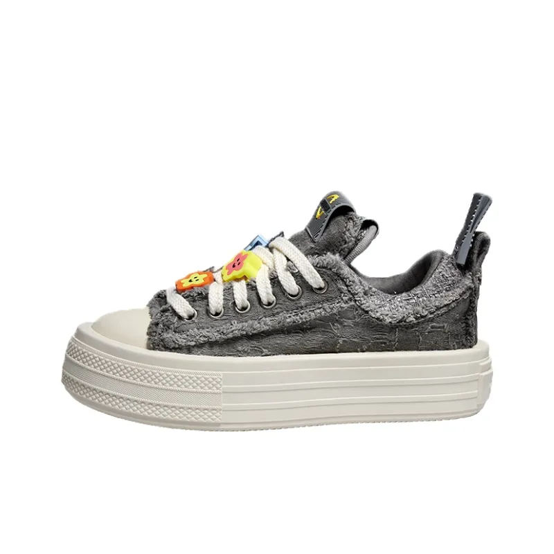 FORESHADOW Double-Uni 2.0 Slip-Resistant Low-Top Canvas Shoes Unisex Tie-Dye Grey-3