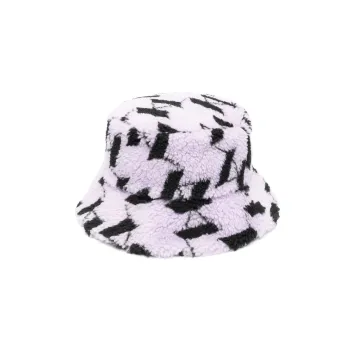 KARL LAGERFELD / Karl Lagerfeld Jeans Faux shearling Monogram Bucket Hat