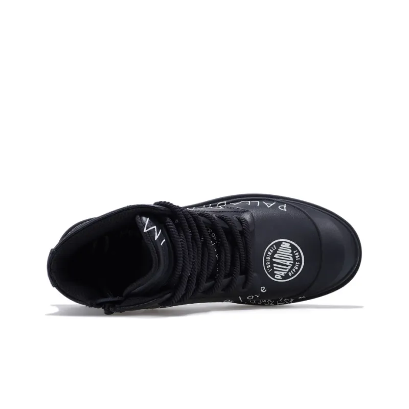 Palladium Pampa Pampa Crew Martin Boot Women's Black White-1