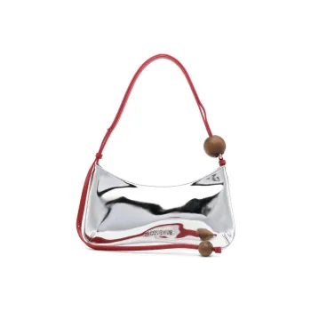 Jacquemus Patent Leather Handbag, Shoulder Bag Mini Women's Silver
