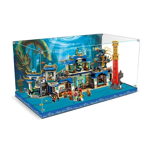 LIGHT YOUR BRICKS Goku Monkie Kid Legend East Sea Palace Akari Display Case Model Accessories-3