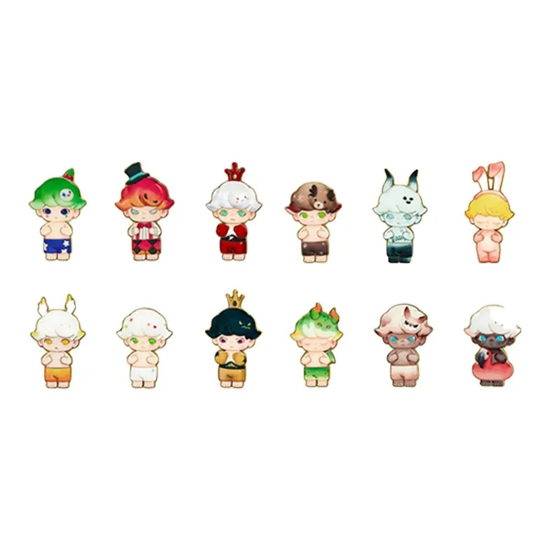 POP MART DIMOO Classic Reproduction Collection Badge Brooch Blind Box Products Single Mystery Box/Full Box 12 Pcs-0