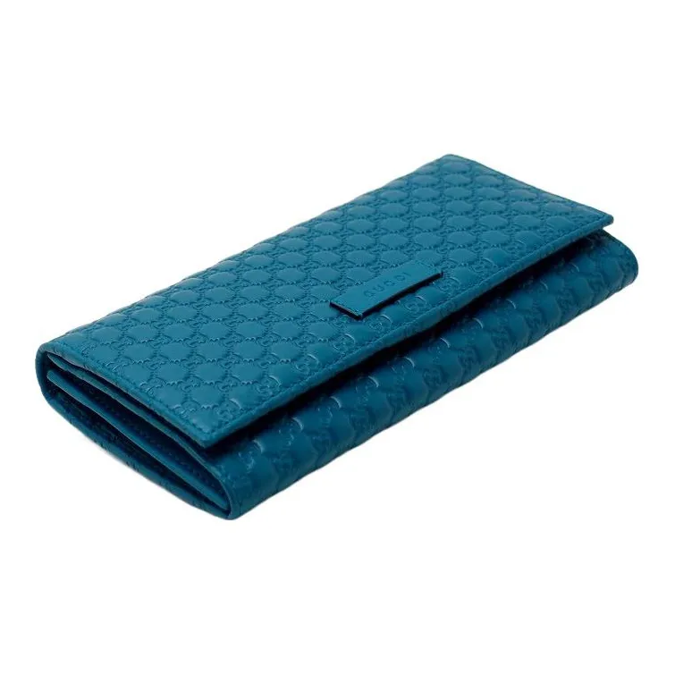 GUCCI Leather Wallet Women's Sky Blue-1