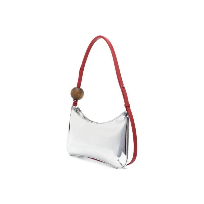 Jacquemus Patent Leather Handbag, Shoulder Bag Mini Women's Silver-1