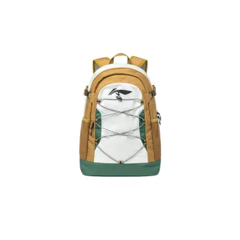 LiNing Fitness Series Polyamide Sports Backpack Regular Unisex Gray Color Blocking Green Brown