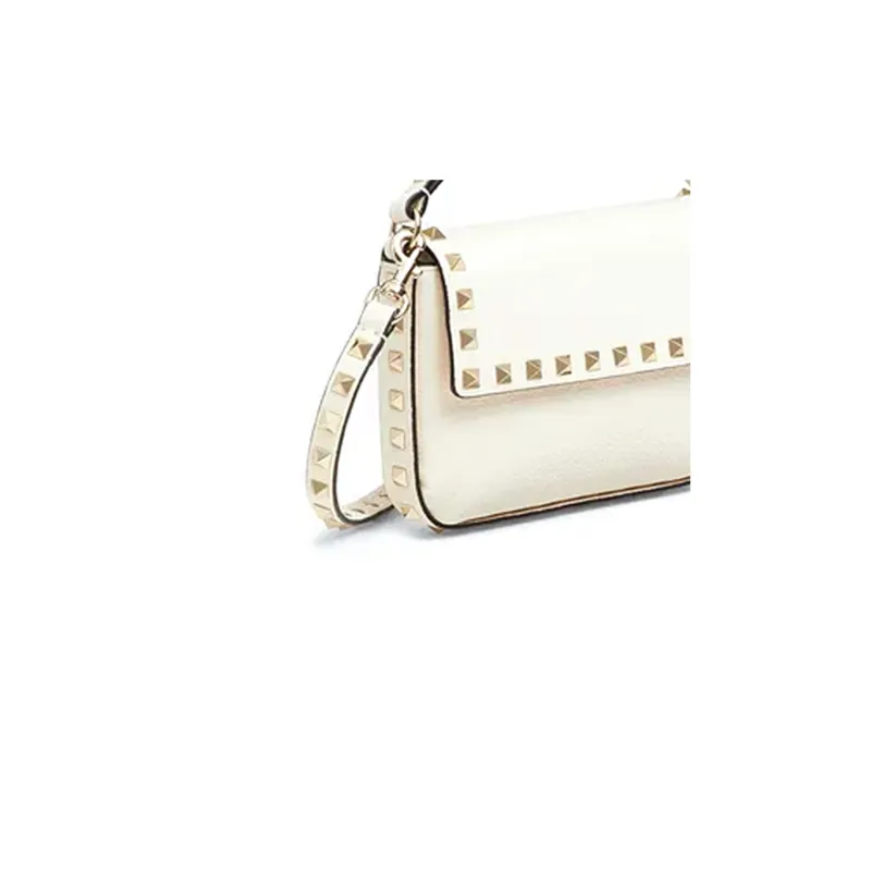 Valentino Calfskin Crossbody Bag, Shoulder Bag Women's White-4