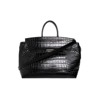 Burberry Patent Leather Calfskin Shoulder Bag Crossbody Bag Handbag Women's Black