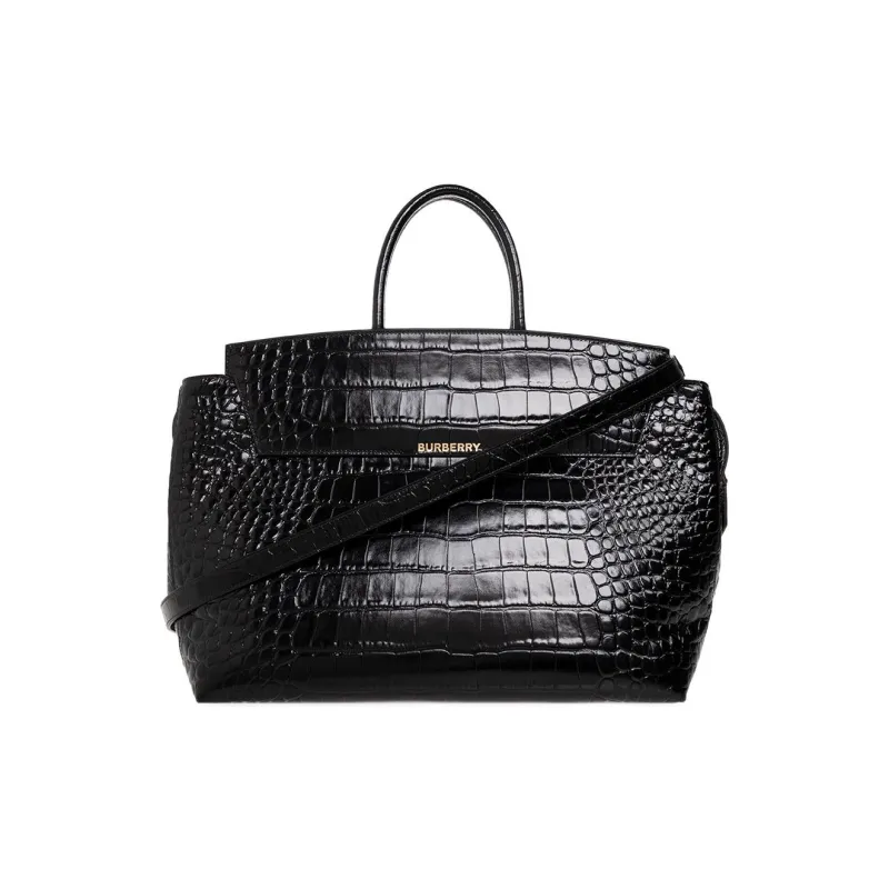 Burberry Patent Leather Calfskin Shoulder Bag Crossbody Bag Handbag Women's Black-0