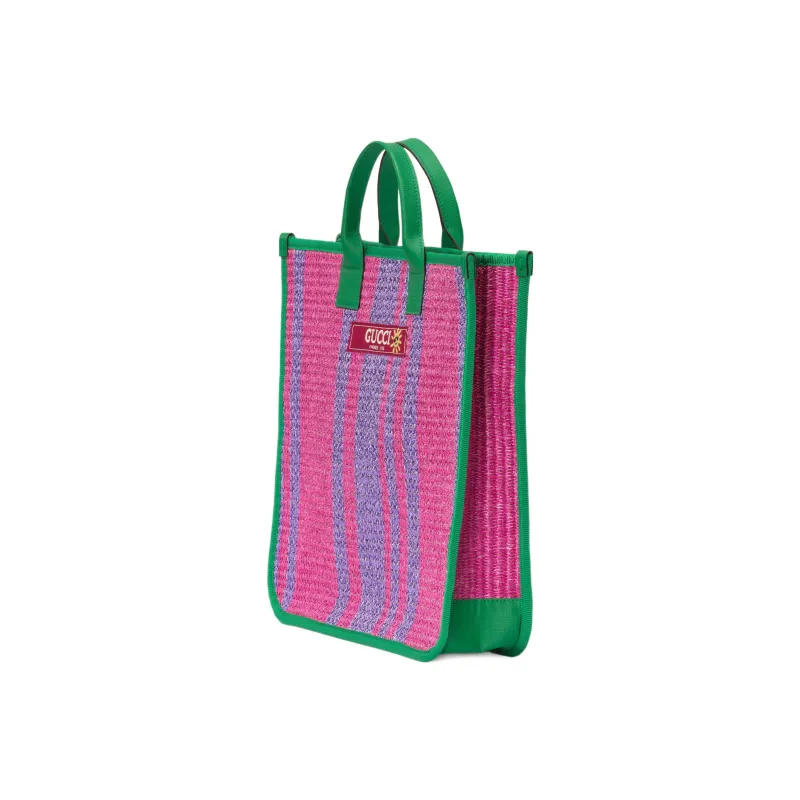 GUCCI Cotton Fabric With Supreme Canvas Tote Bag Shopping Bag Handbag Regular Kids' Pink/Purple-1