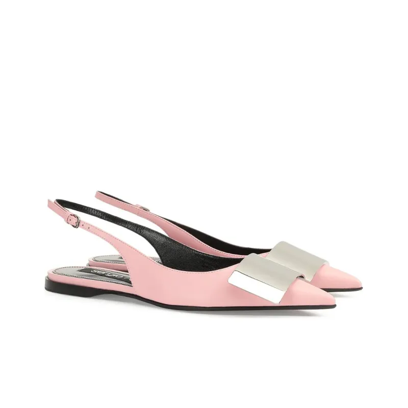SERGIO ROSSI Miroir Leather Slingback Pumps-2