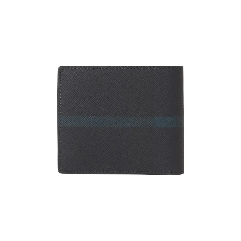Burberry Polyurethane Cotton Polyester Wallet Regular Men's Marine Blue-2