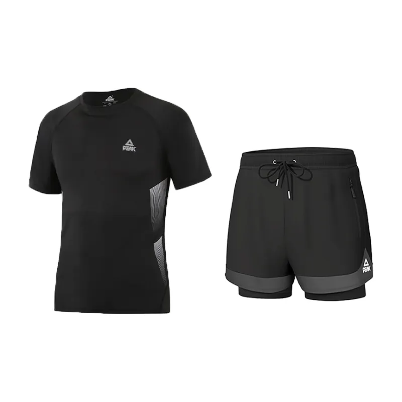 PEAK Swimming Sets Polyester Pool Men's Black Gray Color-0