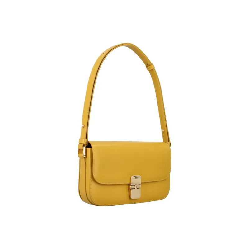 A.P.C Grace Cow Leather Crossbody Bag, Shoulder Bag Women's Yellow-1