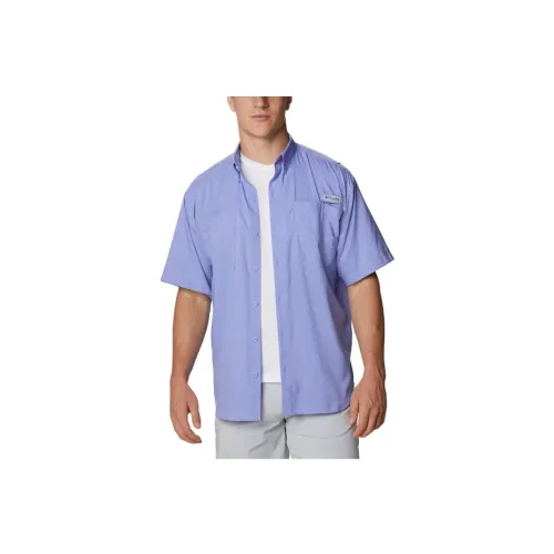 Columbia PFG Tamiami Shirts Men Purple