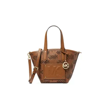 MICHAEL KORS Saffiano Leather Style With Canvas Handbag, Shoulder Bag, Crossbody Bag Small Size Women's Brown