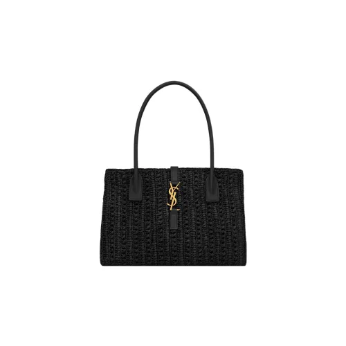 SAINT LAURENT Raffia Fiber Handbag Regular Women's Black