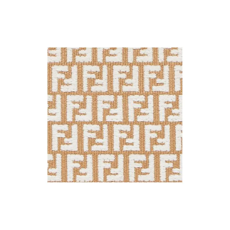 FENDI Raffia Clutch Medium Size Women's Brown Pink-3