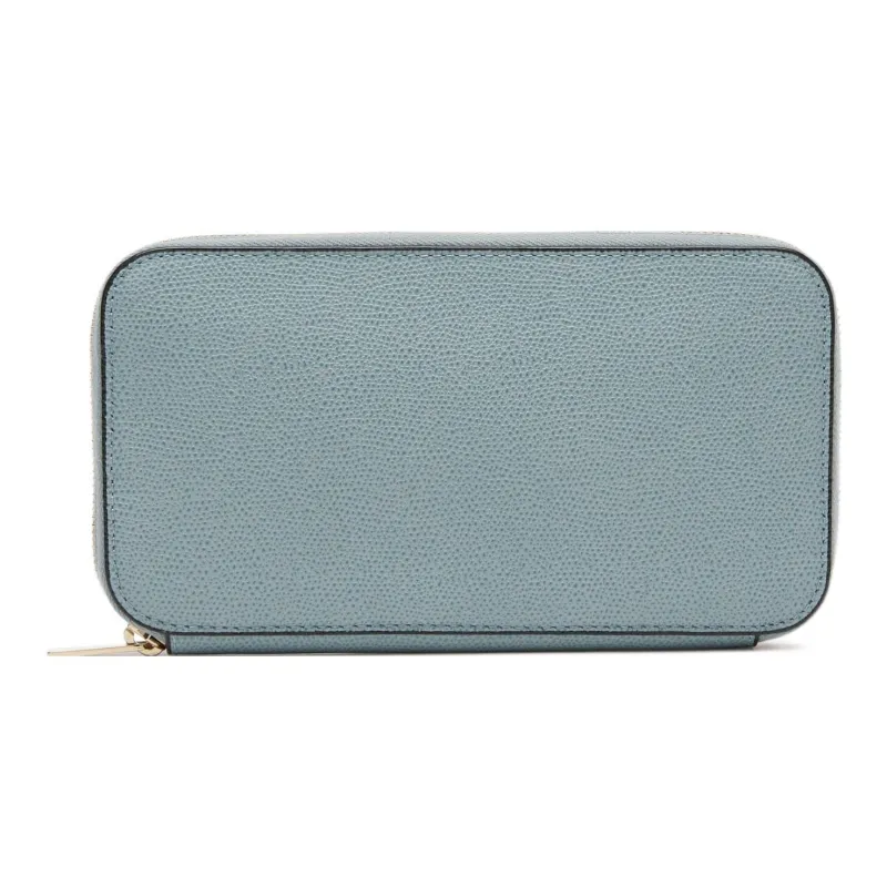 Valextra Millepunte Calfskin Wallet Women's Blue-1