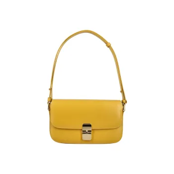A.P.C Grace Cow Leather Crossbody Bag, Shoulder Bag Women's Yellow