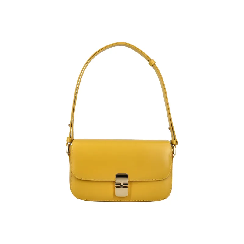 A.P.C Grace Cow Leather Crossbody Bag, Shoulder Bag Women's Yellow-0