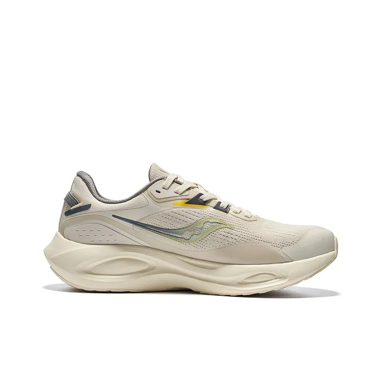 Saucony Phoenix Inferno 3 Shock Absorbers With Slip Resistant Features Low Top Casual Running Shoes Unisex Beige Yellow-1