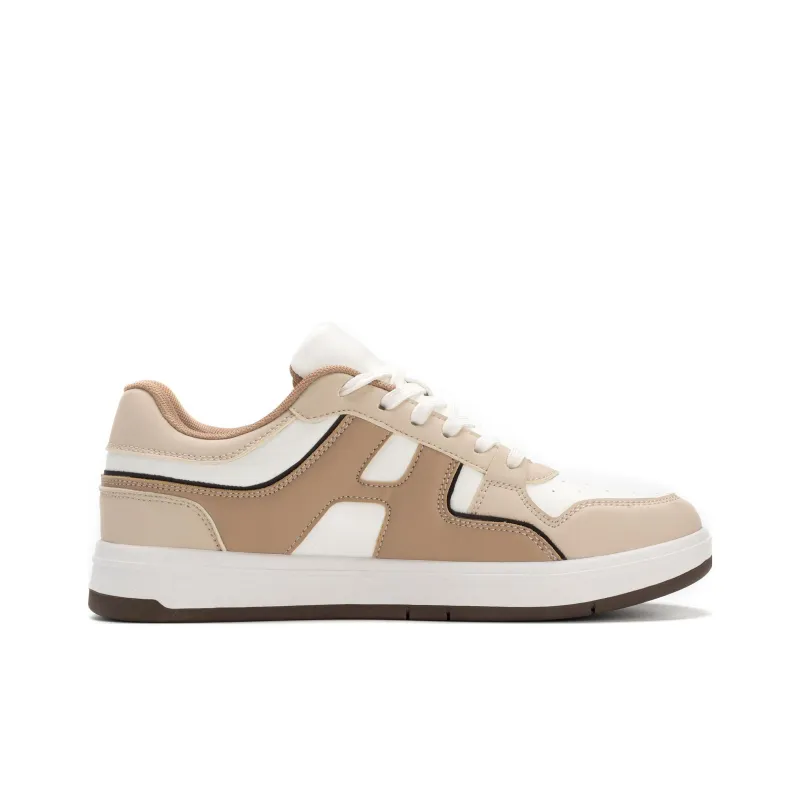 HOGK Anti Slip And Wear Resistant Lightweight Low Top Skateboard Shoes Unisex Khaki Brown-1