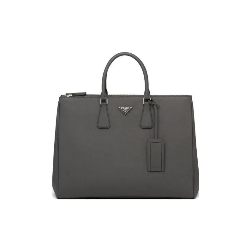 PRADA Genuine Leather Handbag Men's Gray-0