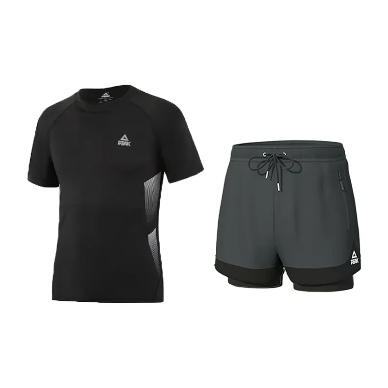 PEAK Swimming Sets Polyester Pool Men's Black Gray Color-5