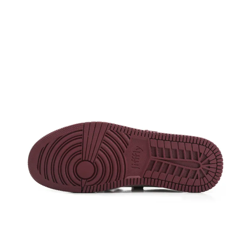 Jifffly Slip Resistant, Abrasion Resistant, Breathable, Height Increasing Low Top Skateboard Shoes Unisex Burgundy-6