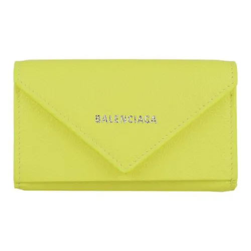 Balenciaga Leather Key Pouch Women's Yellow