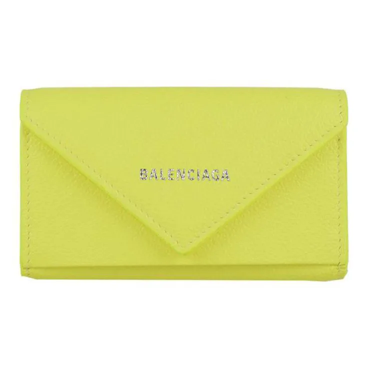 Balenciaga Leather Key Pouch Women's Yellow-0