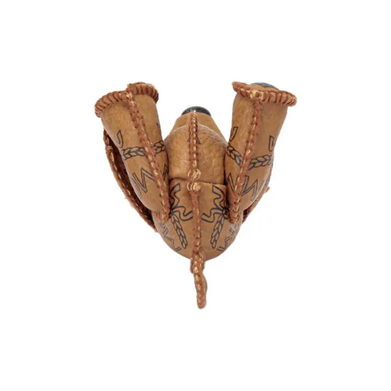 MCM Artificial Leather Keychains Unisex Cognac-4
