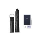 [Long & Short Styles-Pin Buckle Included]Black Litchi Grain