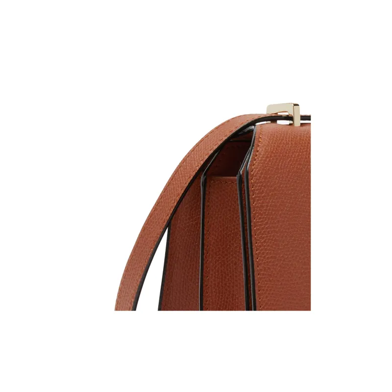 Valextra Calfskin Shoulder Bag, Crossbody Bag Medium Size Women's Gold Brown-2