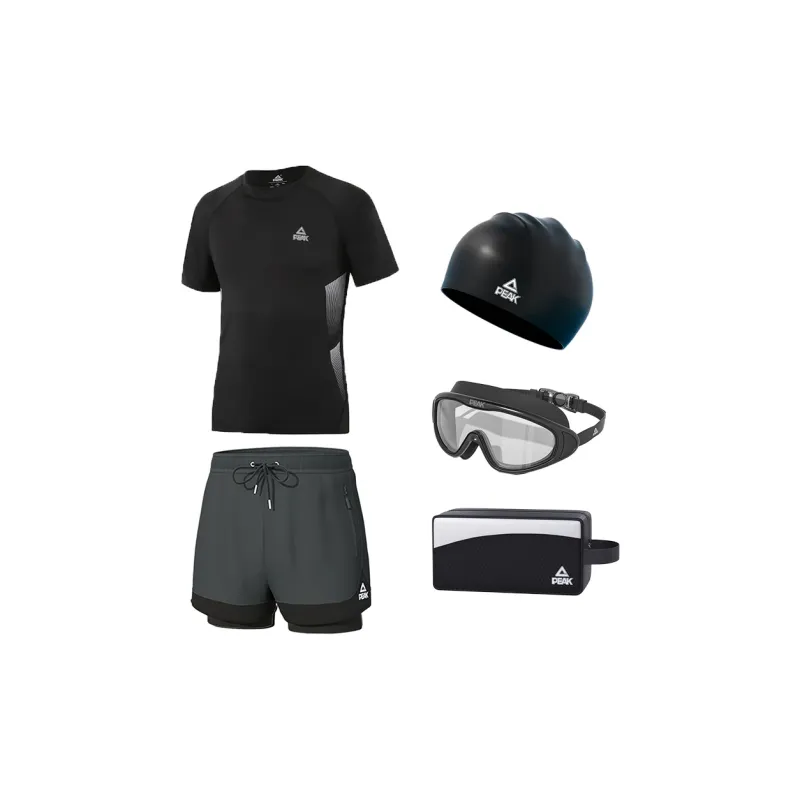 PEAK Swimming Sets Polyester Pool Men's Black Gray Color-8