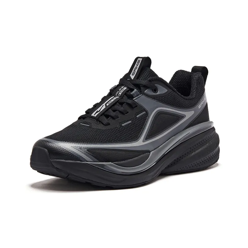 Erke Vertical And Horizontal Low-Top Running Shoes Women's Black Gray-2