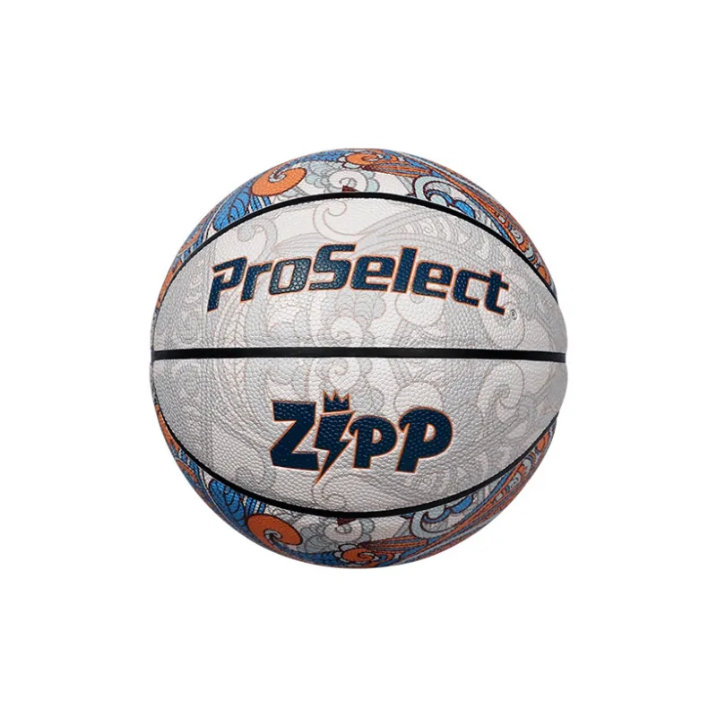 ProSelect PU Basketball Silver Gray Orange Blue Size 7 Training Unisex-0