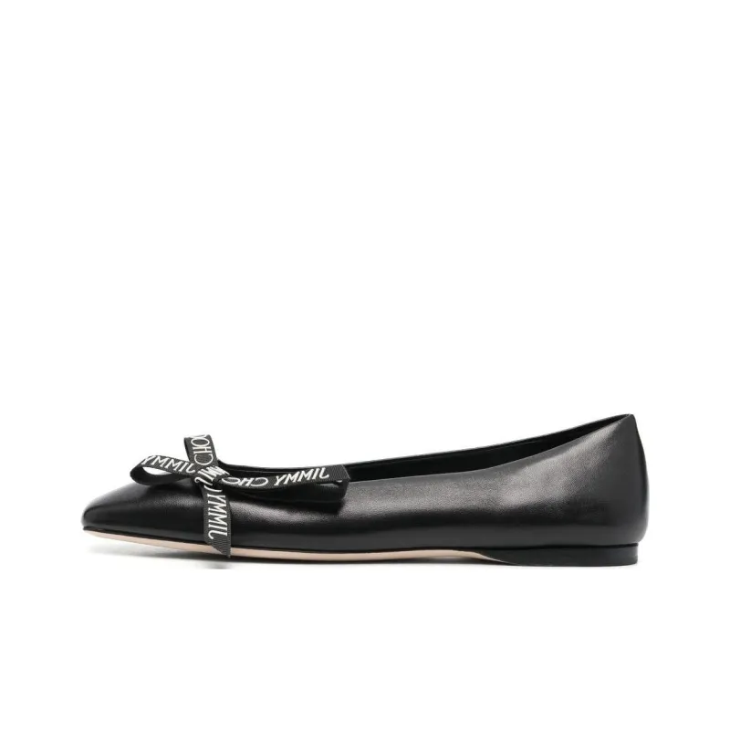 Jimmy Choo Veda Logo-bow Ballerina Pumps-0