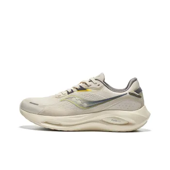 Saucony Phoenix Inferno 3 Shock Absorbers With Slip Resistant Features Low Top Casual Running Shoes Unisex Beige Yellow