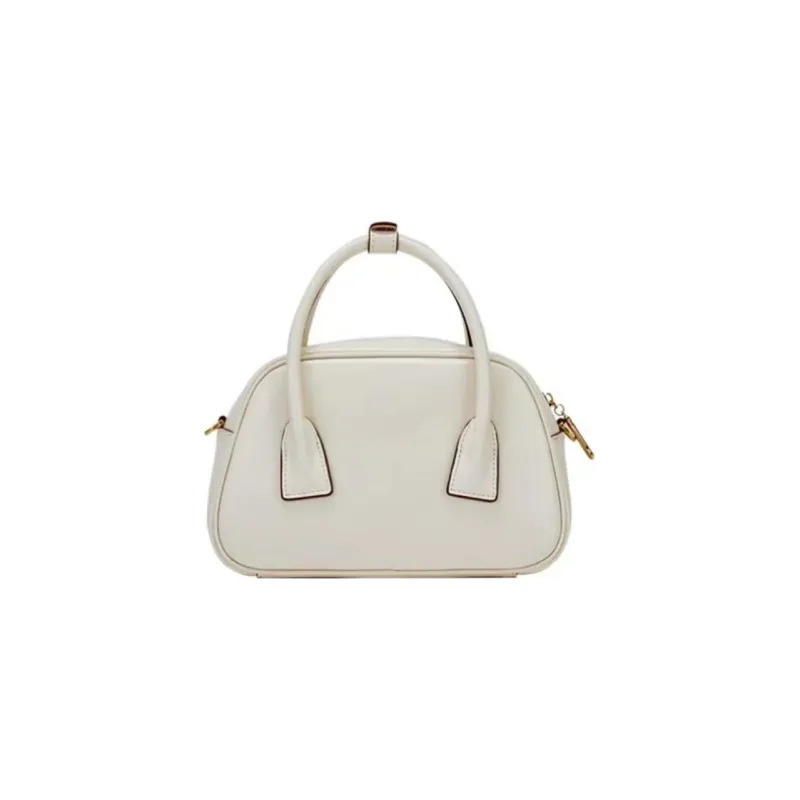 Hush Puppies Cow Leather Shoulder Bag, Crossbody Bag, Handbag Medium Size Women's White/Black/Purple-8