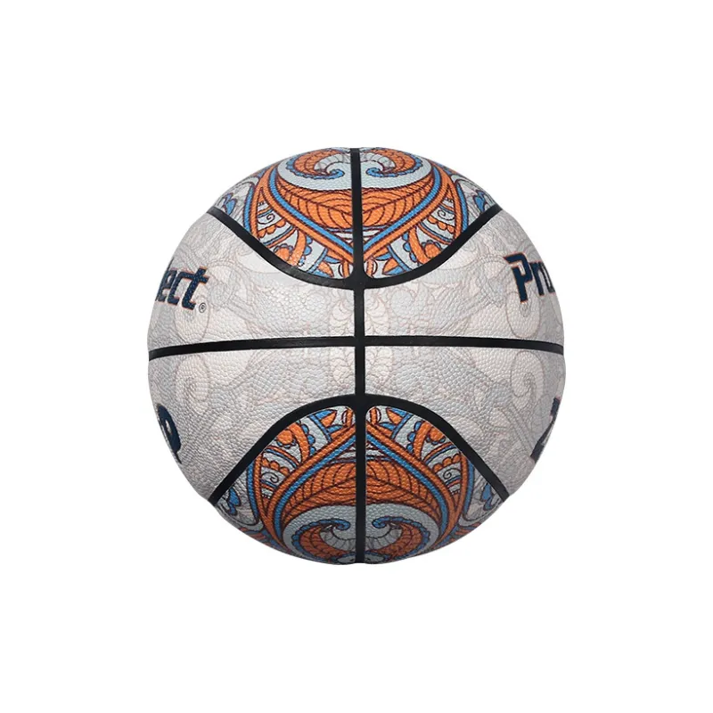 ProSelect PU Basketball Silver Gray Orange Blue Size 7 Training Unisex-2