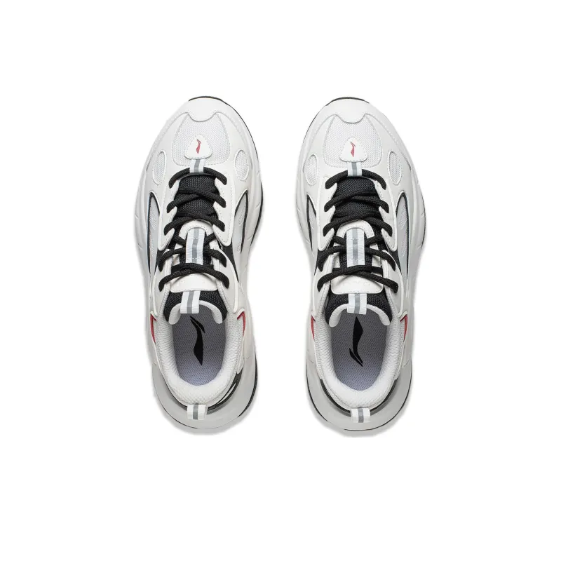 LiNing Wing Wind Anti Slip Wear Resistant Low Top Casual Shoes Men's Black White-2