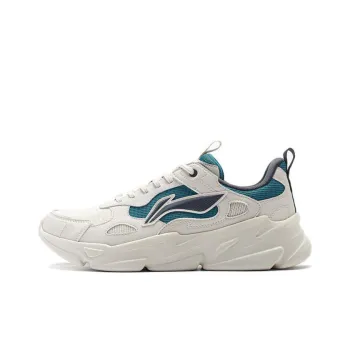 LiNing Stream Fireflies Cushioning Anti Slip And Wear Resistant Low Top Casual Shoes Men's White Blue