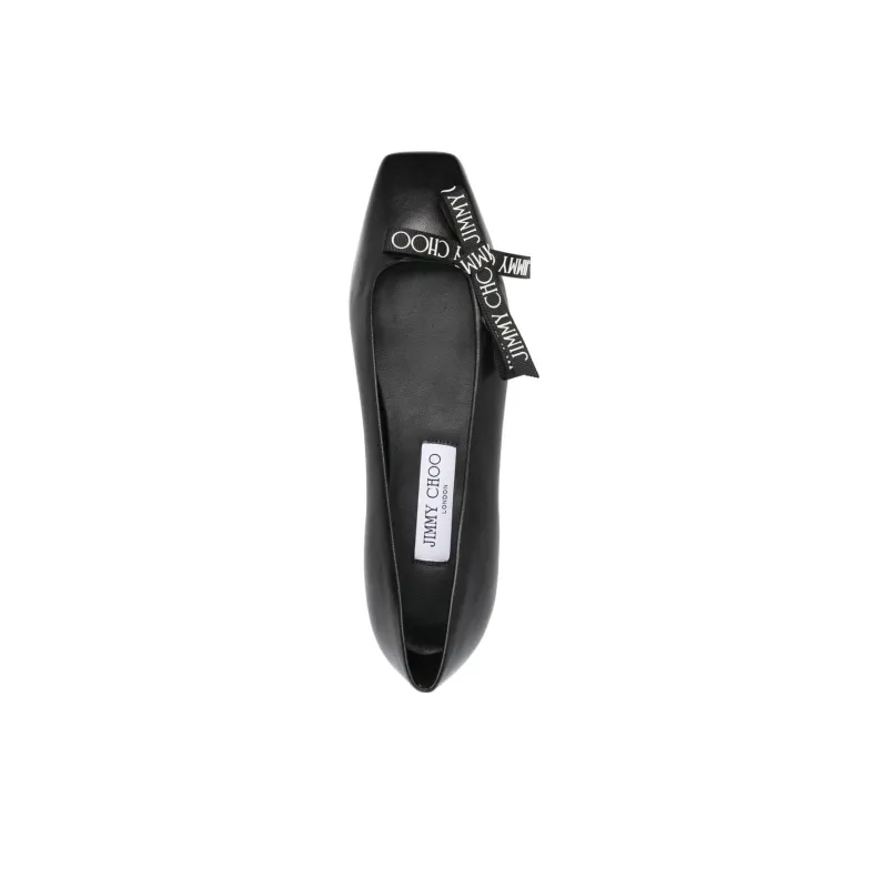 Jimmy Choo Veda Logo-bow Ballerina Pumps-3